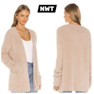 NWT By Together Super Soft Faux Fur Blush Oversize Pocketed Cardigan Sweater S/M